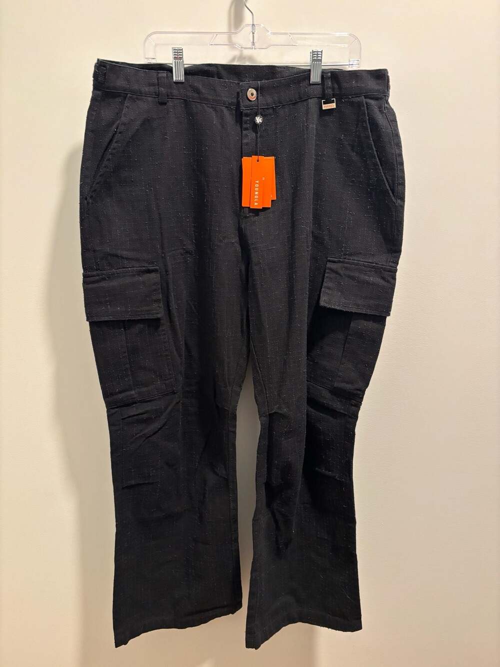YoungLA Textured Cargo Pants Black Size XXL
